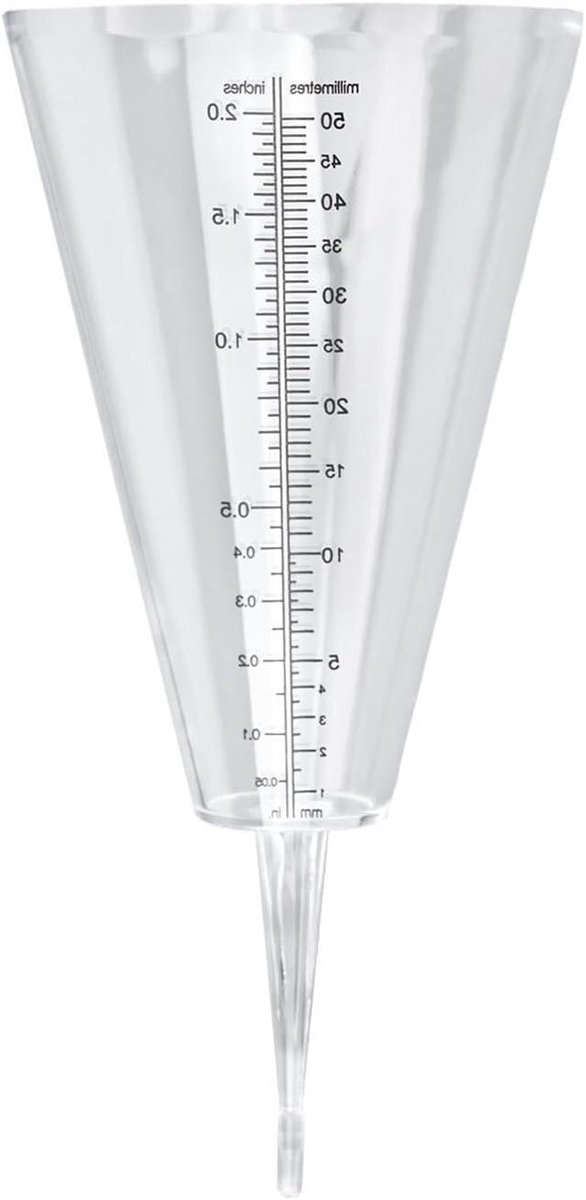 Transparante Regenmeter - Tuin Neerslag Meetinstrument - Bewatering Optimaliseren - Directe Meting - 21 x 10 x 10 cm - Transparant