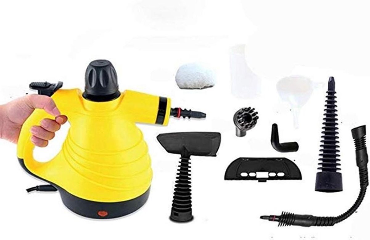 Draagbare Stoomreiniger - Hand Stomer - Diepe Reiniging Huis - 1050 Watt Vermogen - 27 Liter Tank - Geel