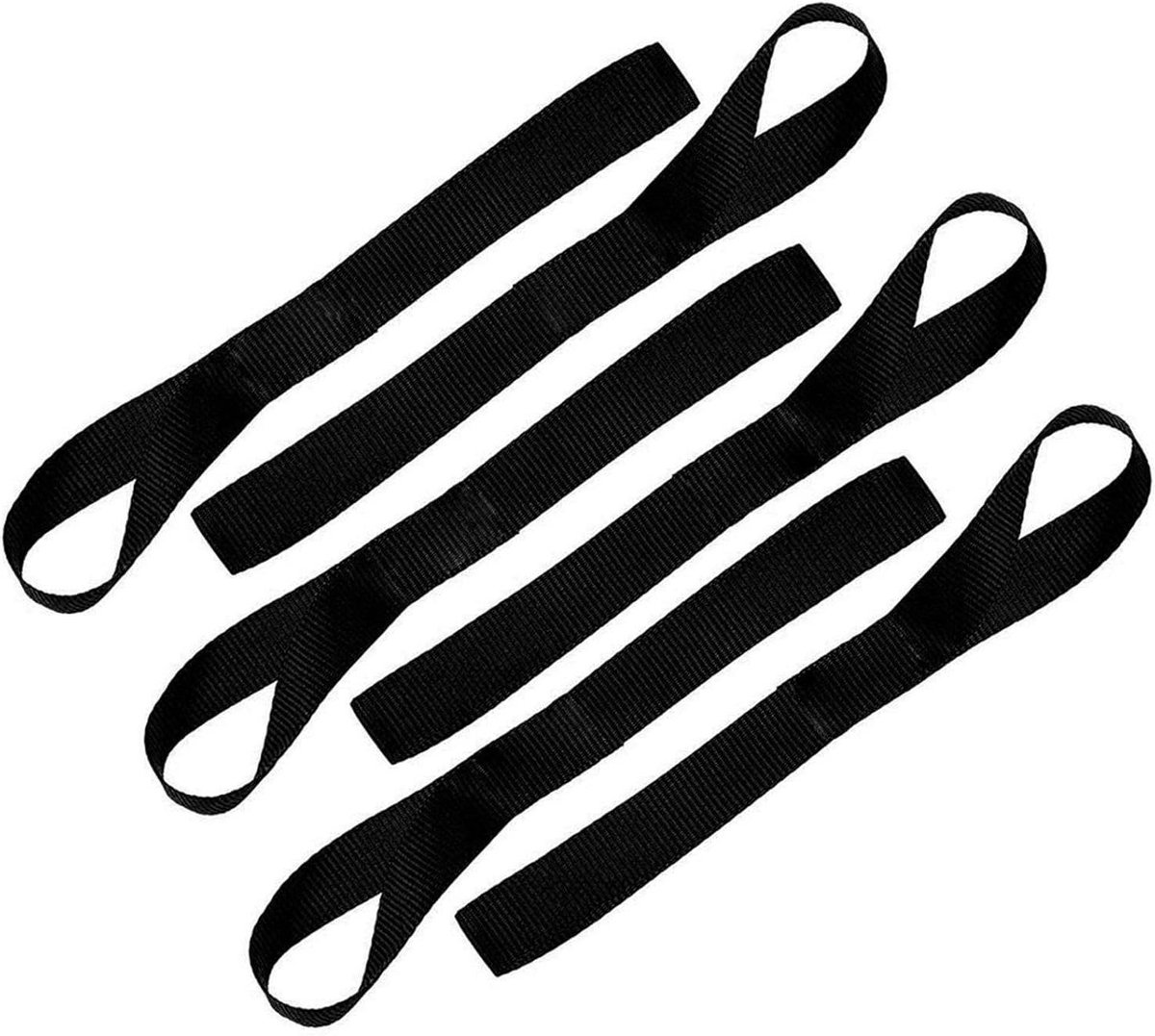 Spanbanden met ratel - Sjorbanden lusbevestiging - Veilige lading transport - Robuuste veilige lading - Set van 6 - Zwart