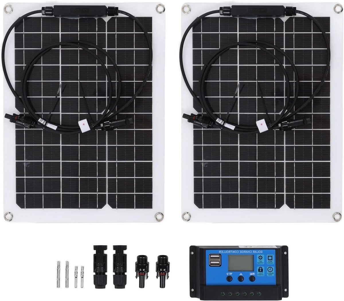 Flexibel Zonnepaneel - Monokristallijn Paneel - Accu Laden - Compleet Met Controller - 30 Watt - Zwart