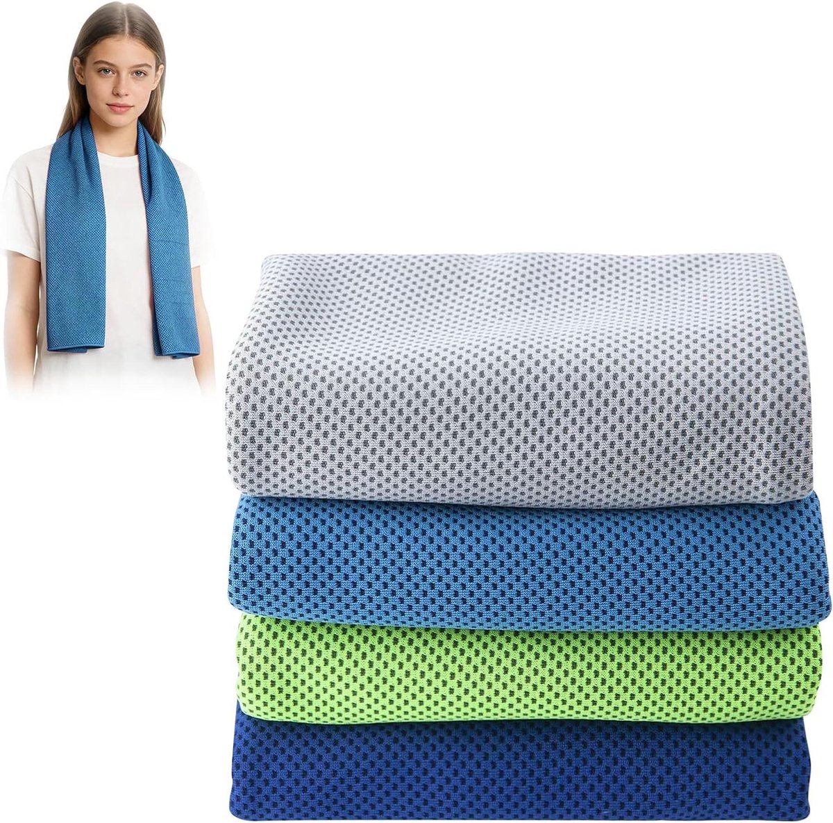 Koelhanddoeken Set - Verkoelende Doeken - Sport en Outdoor - Ademend Polyester - 4 Stuks 30x100cm - Kleurrijk