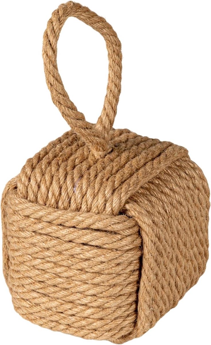 Deurstopper Touw - Knoop Stopper - Deuren Op Hun Plaats - Unieke Knoopvorm - 15.9 cm - Natuurlijk