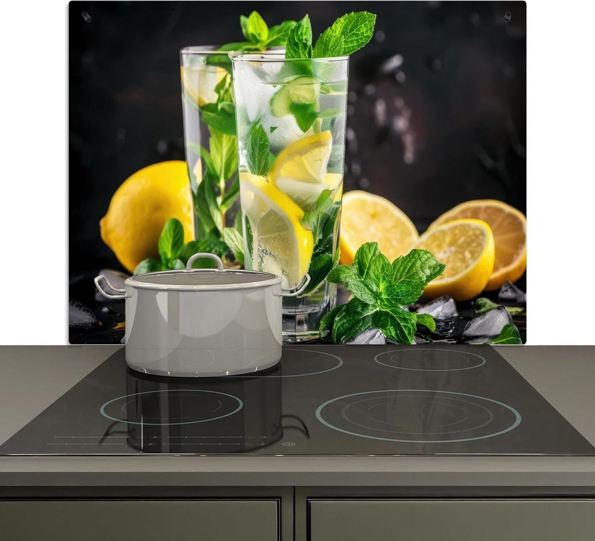 Wandpaneel Keuken Spatwand Beschermer Koken en Reinigen 2-in-1 Functie 52x80cm Mint