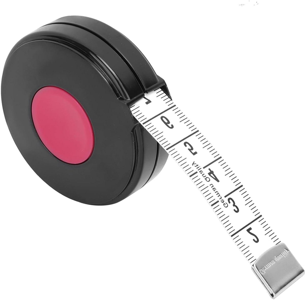 Meetlint 150cm - Stoffen Liniaal - Lichaam Meten - Intrekbaar Knopontwerp - 150 Centimeter - Rood