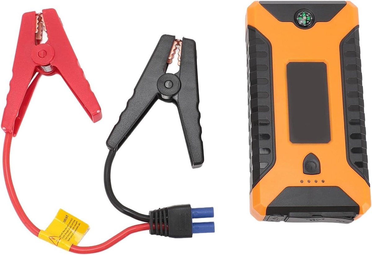 Auto Jump Starter, 1000A Peak Draagbaar Batterijboosterpakket voor 7L gas- en 5,5L Dieselmotoren, met Snel Opladen Via USB, LED-werklamp en Veiligheidsbeschermingen (EU-stekker)