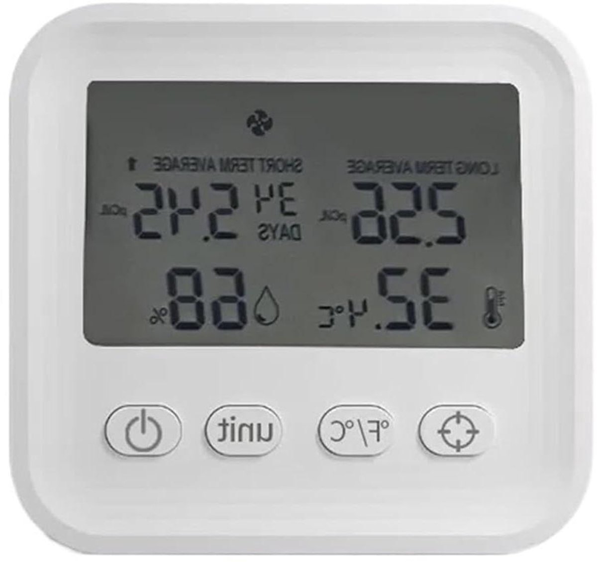 Luchtkwaliteitsmeter - Luchtkwaliteitsmonitor - Binnenlucht Meten - Multifunctionele Sensor - 90x85x26mm - Niet gespecificeerd