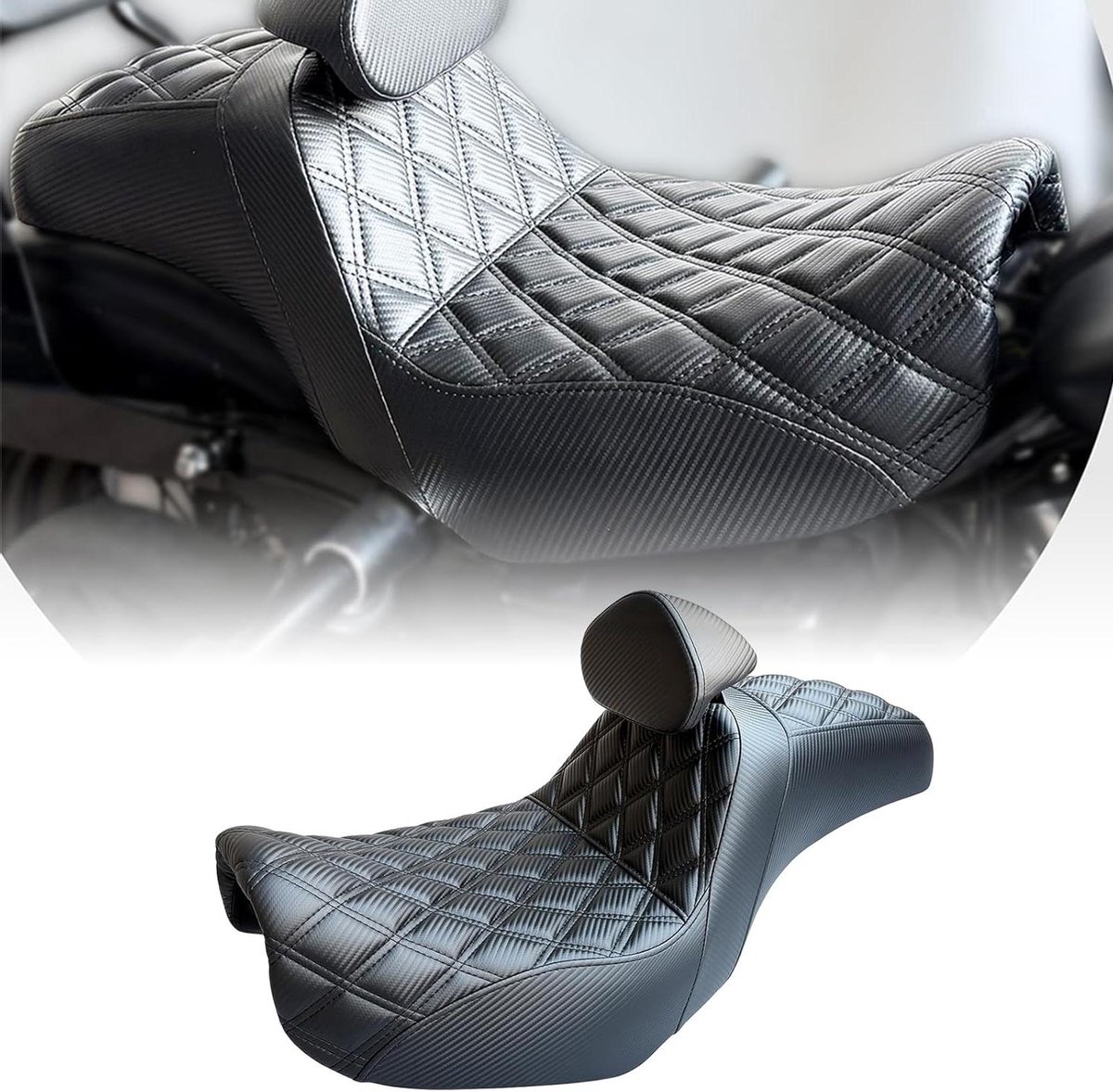 Motorfiets Zitkussen - Solo Zadel Pad - Comfortabel Rijden - Duurzaam Kunstleer - Set van 1 - Zwart