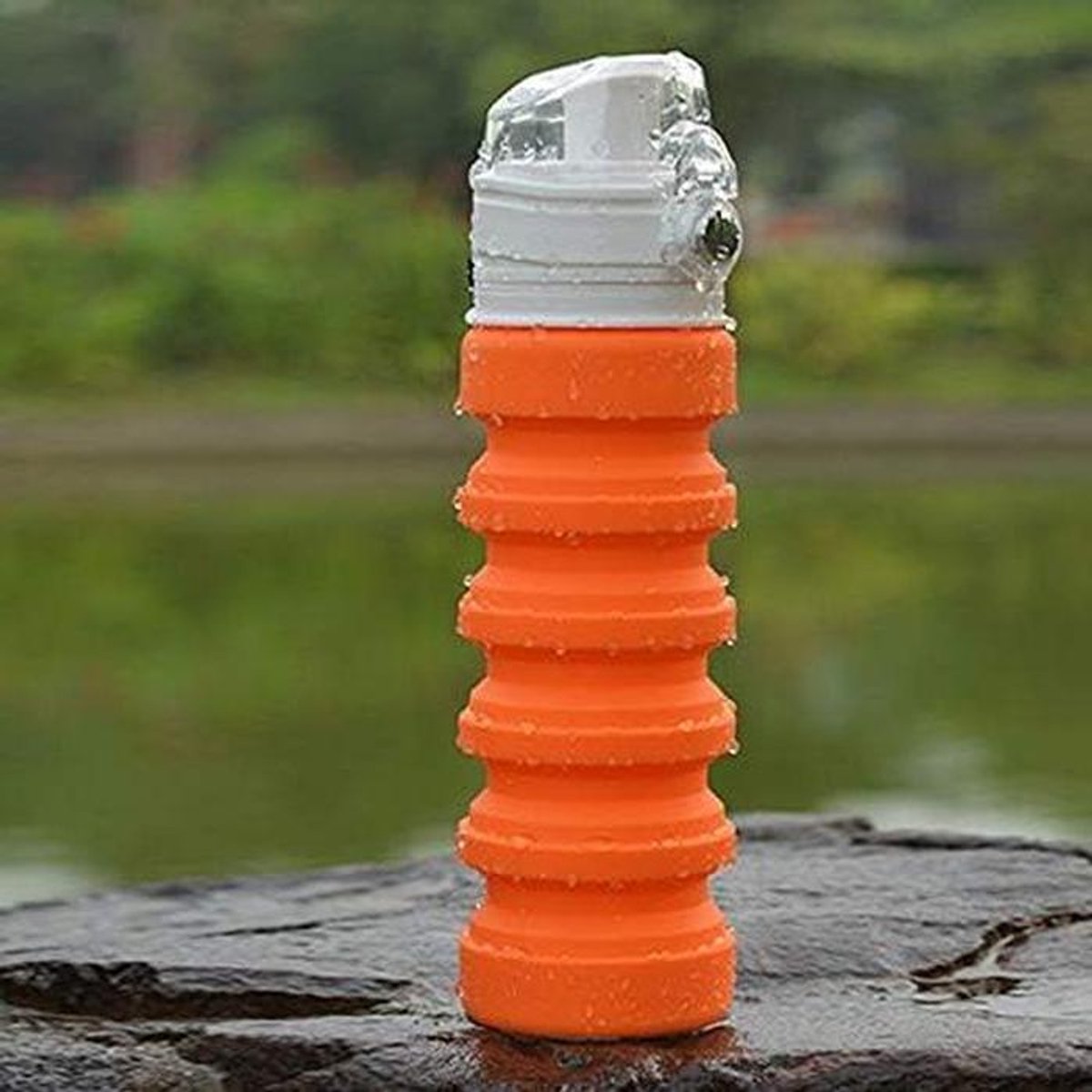 Opvouwbare Waterkoker - Telescopische Beker - Outdoor Reizen - Ruimtebesparend Ontwerp - 500ml Capaciteit - Oranje