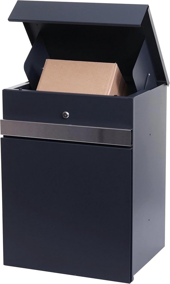 Pakketbox - Pakketstation Brievenbus - Veilig Post Ontvangen - Grote Inworp - 58x36x45cm - Antraciet Grijs