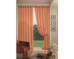 Bouclé-gordijn - Gordijnstof met lus - Woonkamer aankleden - Halftransparante stof - 140 x 290 cm - Bordeaux
