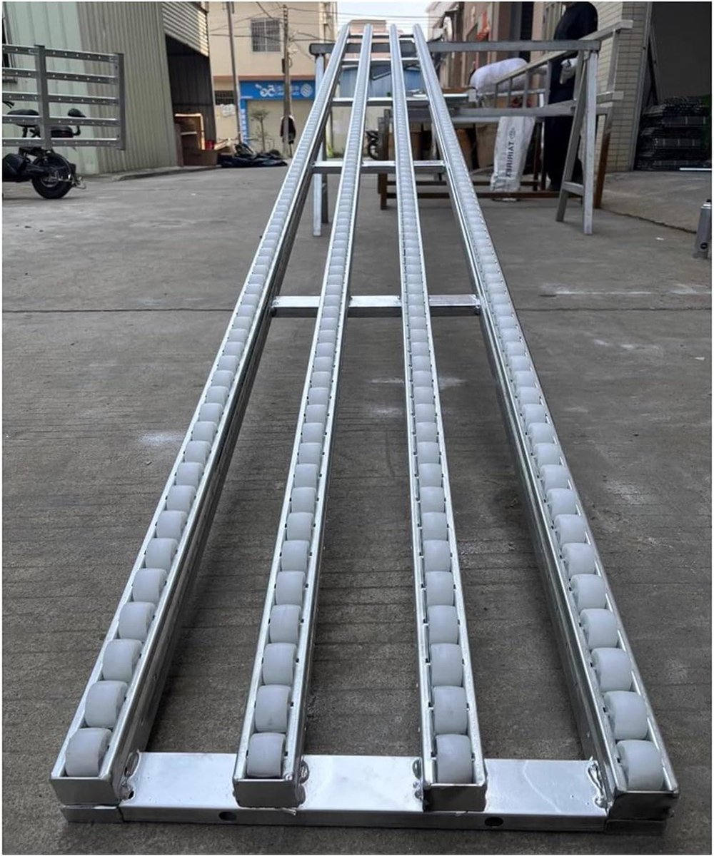 Rollenbaan met kunststofwielen - Transportband - Goederen Verplaatsen - Zelfvolgend Ontwerp - 40cm x 100cm - Zilver
