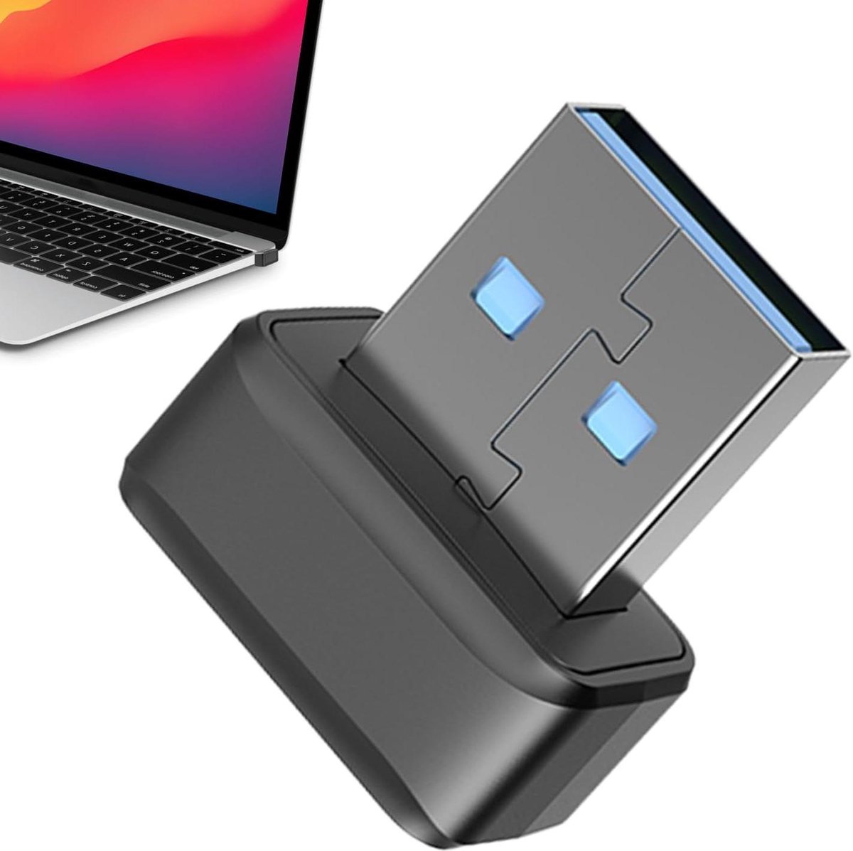 Vingerafdruk Scanner - USB Beveiliging - Snelle Toegang - 360 Graden Touch - 2.06 x 1.7 x 12 cm - Zwart