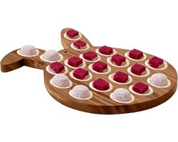 Paas Eier Schaal - Konijn Snack Tray - Feestelijke Presentatie - 21 Holle Vakken - 42x28 cm - Houtkleur