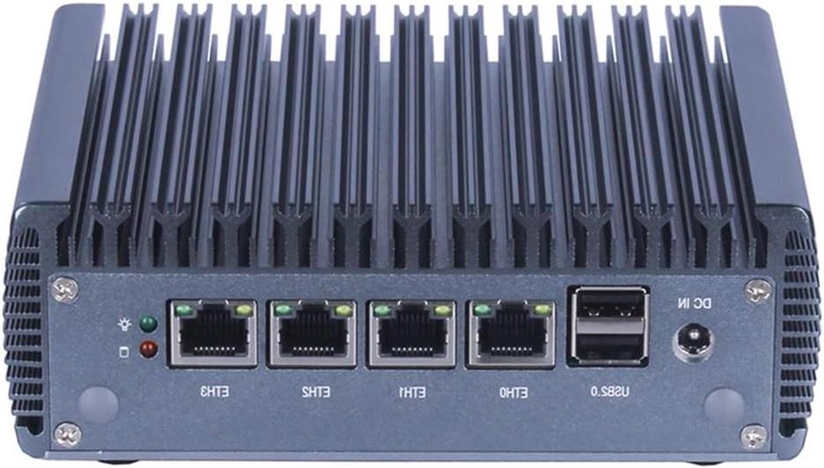 Mini PC Firewall - Netwerk Appliance - Netwerk Beveiliging - Fanless Ontwerp - 13.6 x 12.7 x 4.7 cm - Zwart
