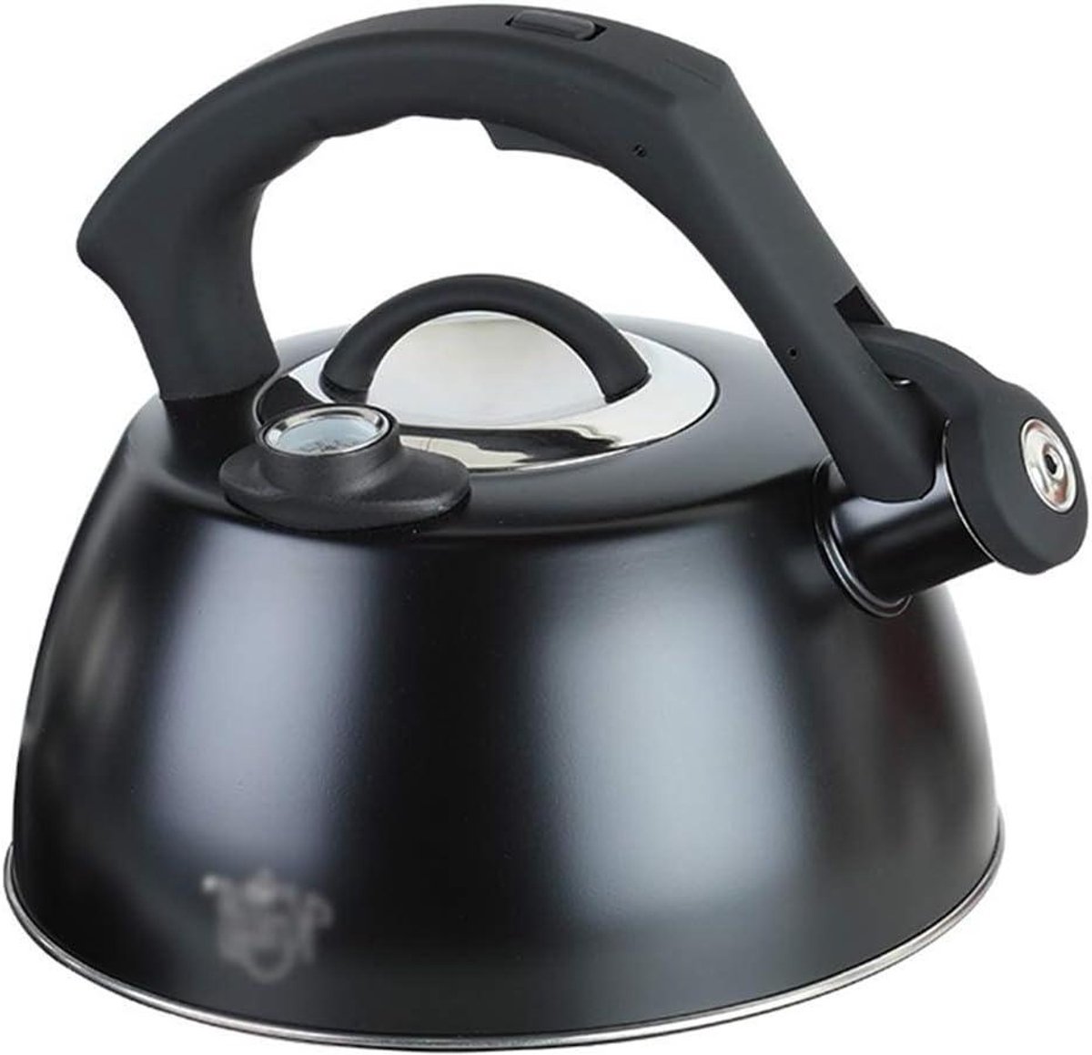 Roestvrijstalen waterkoker - Fluitketel theepot - Thee zetten - Ingebouwde thermometer - 25 liter - Zwart