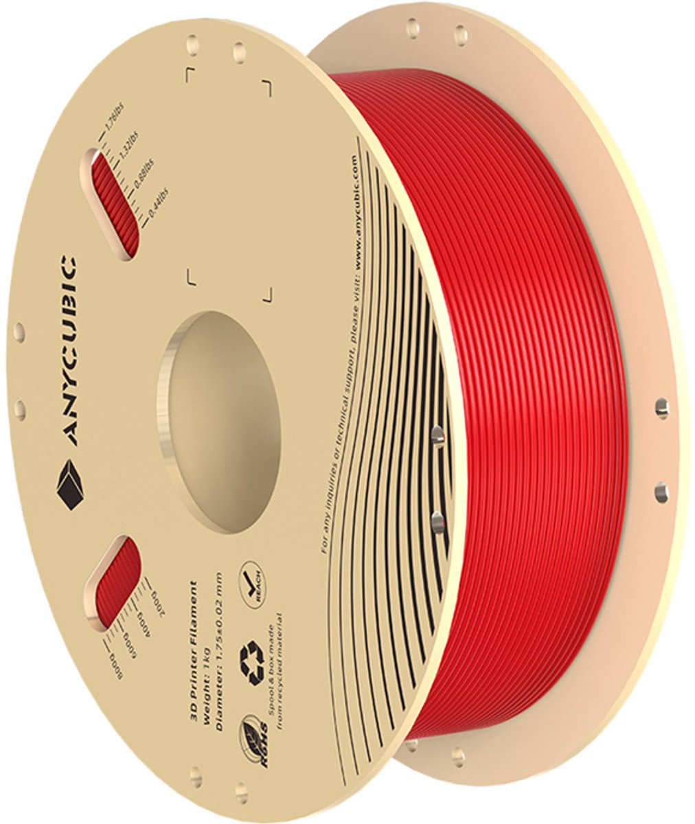 Anycubic Pla-Filament 1 Kg Voor 3D-Printen Voor Fdm-Printers In Rode Kleur.