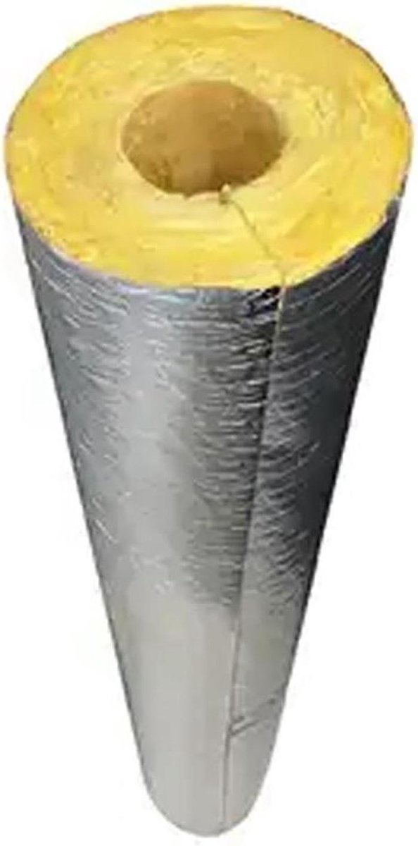 Isolatiebuis - Glaswol Steenwol - Leiding Isoleren - Zelfklevend Aluminiumfolie - 393 Inch Lengte - Grijs