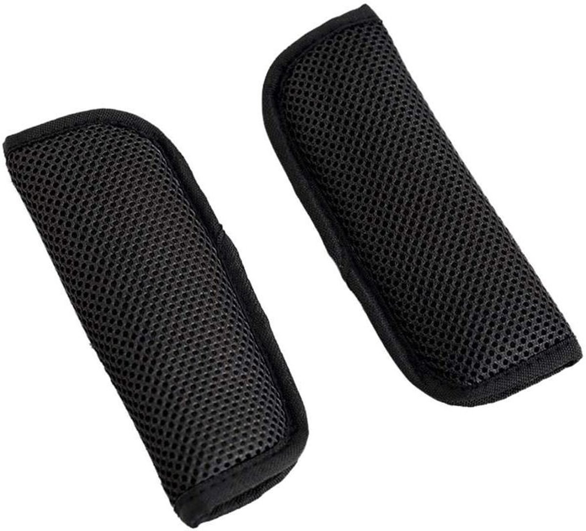 Autogordelbeschermers - Gordelkussens - Comfortabel Rijden - Ademende Mesh Stof - 18x6cm - Zwart
