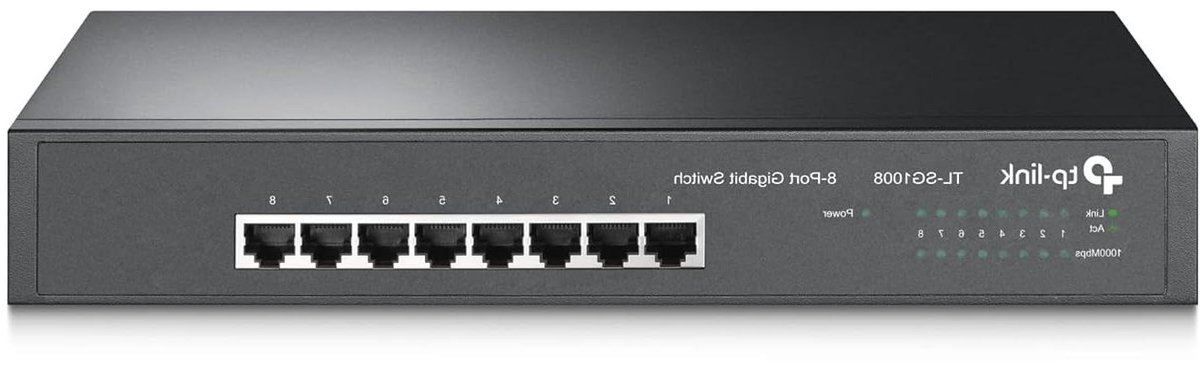 Netwerk Switch - Gigabit Hub - Netwerk Uitbreiding - 8 Poorten - 19 Inch Rack - Zwart