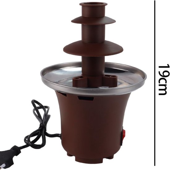 AHD® Chocoladefontein - Chocolade fontein - Chocolade druppels - Bruin - ‎26cm x 16cm x 15cm — afbeelding 3