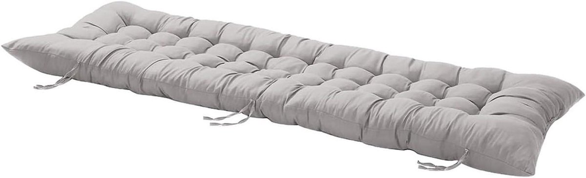 Zitkussen Tuinbank - Bankkussen Terras - Comfortabel Zitten - Antislip Bevestiging - 140 x 50 cm - Grijs