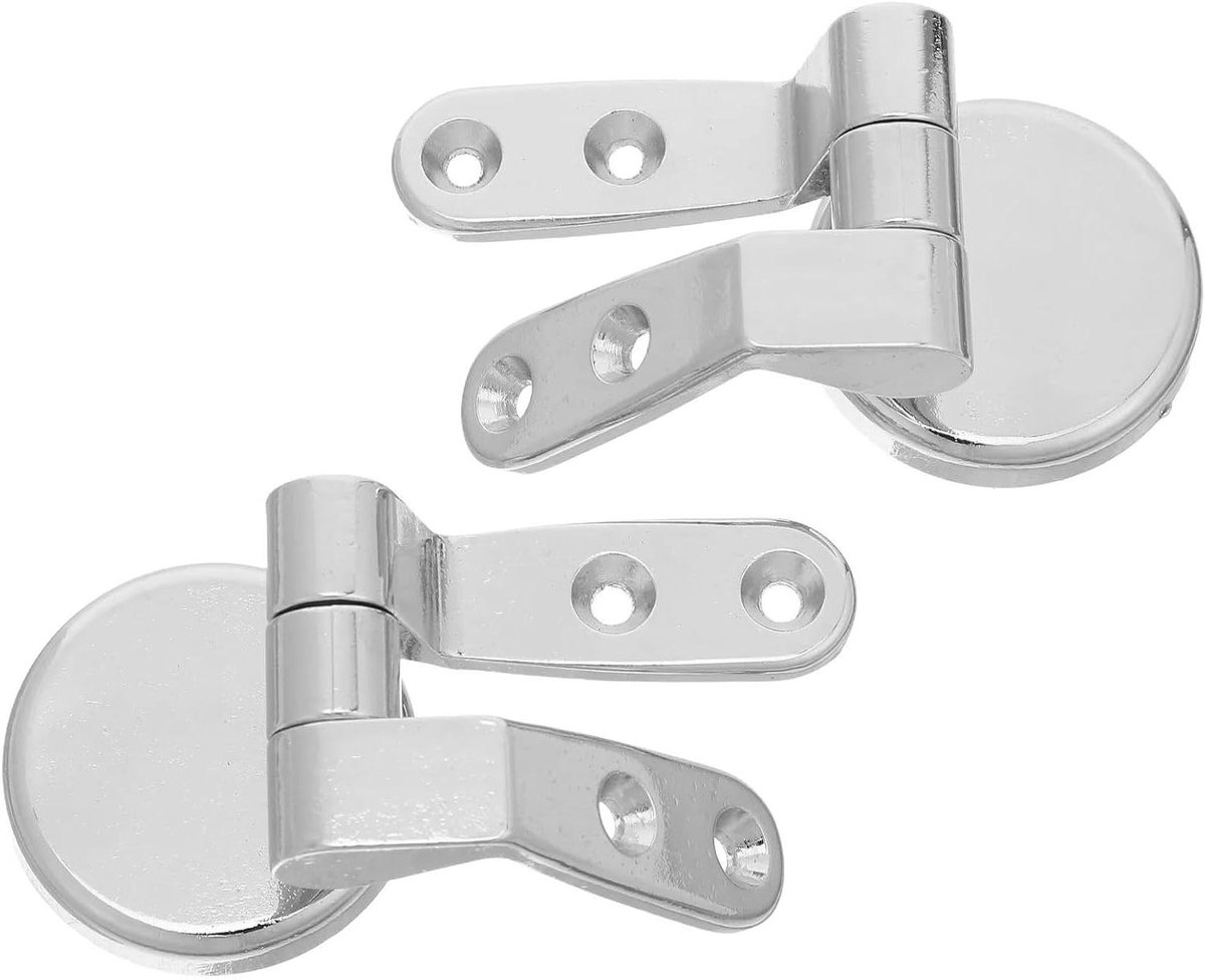 Toiletscharnier Zinklegering - WC Bril Bevestiging - Badkamer Reparatie - Corrosiebestendig Oppervlak - 2 Stuks - Zilver