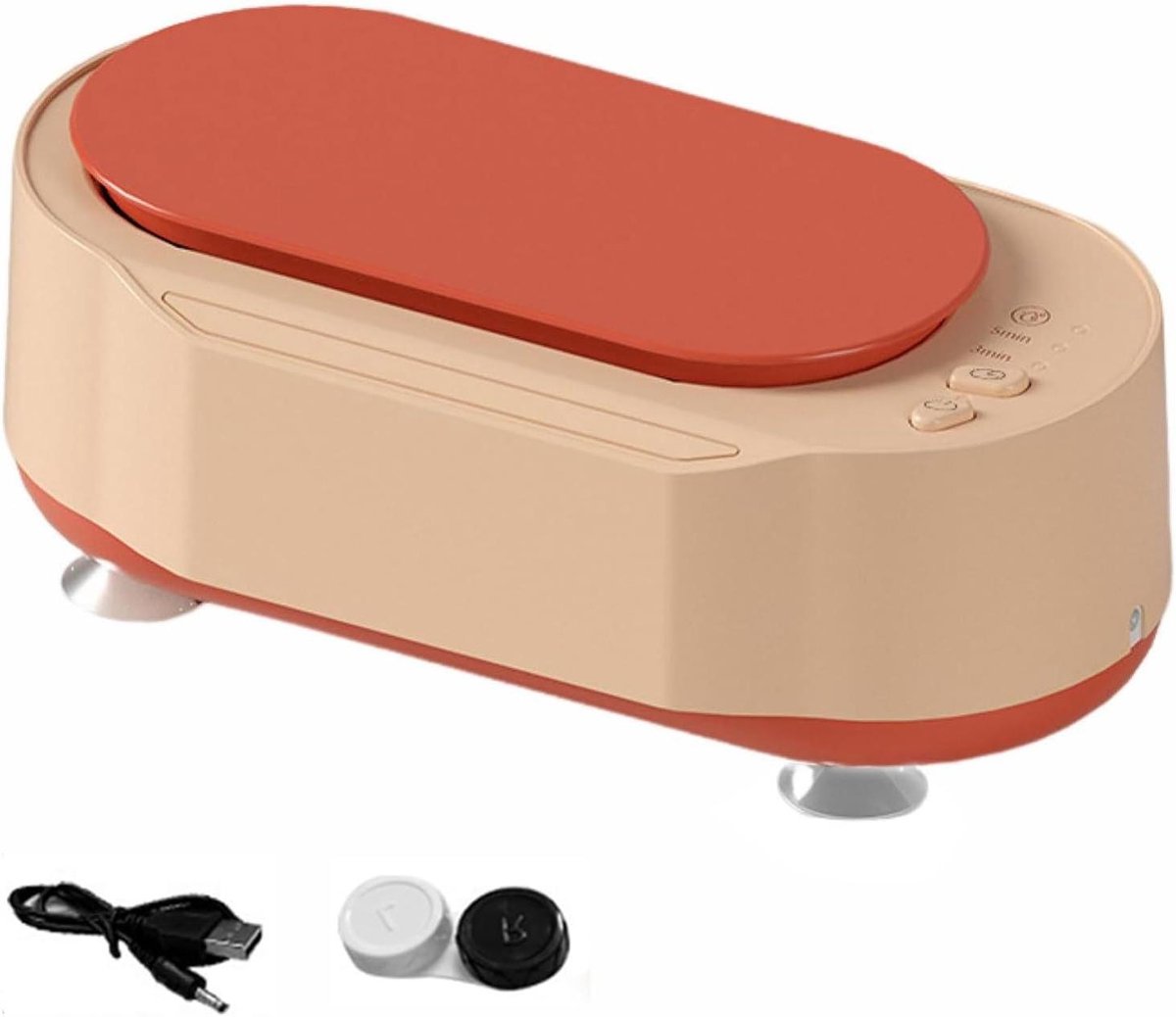 Reinigingsapparaat - Ultrasone reiniger - Sieraden schoonmaken - 360 graden reiniging - 501-700 ml - Oranje