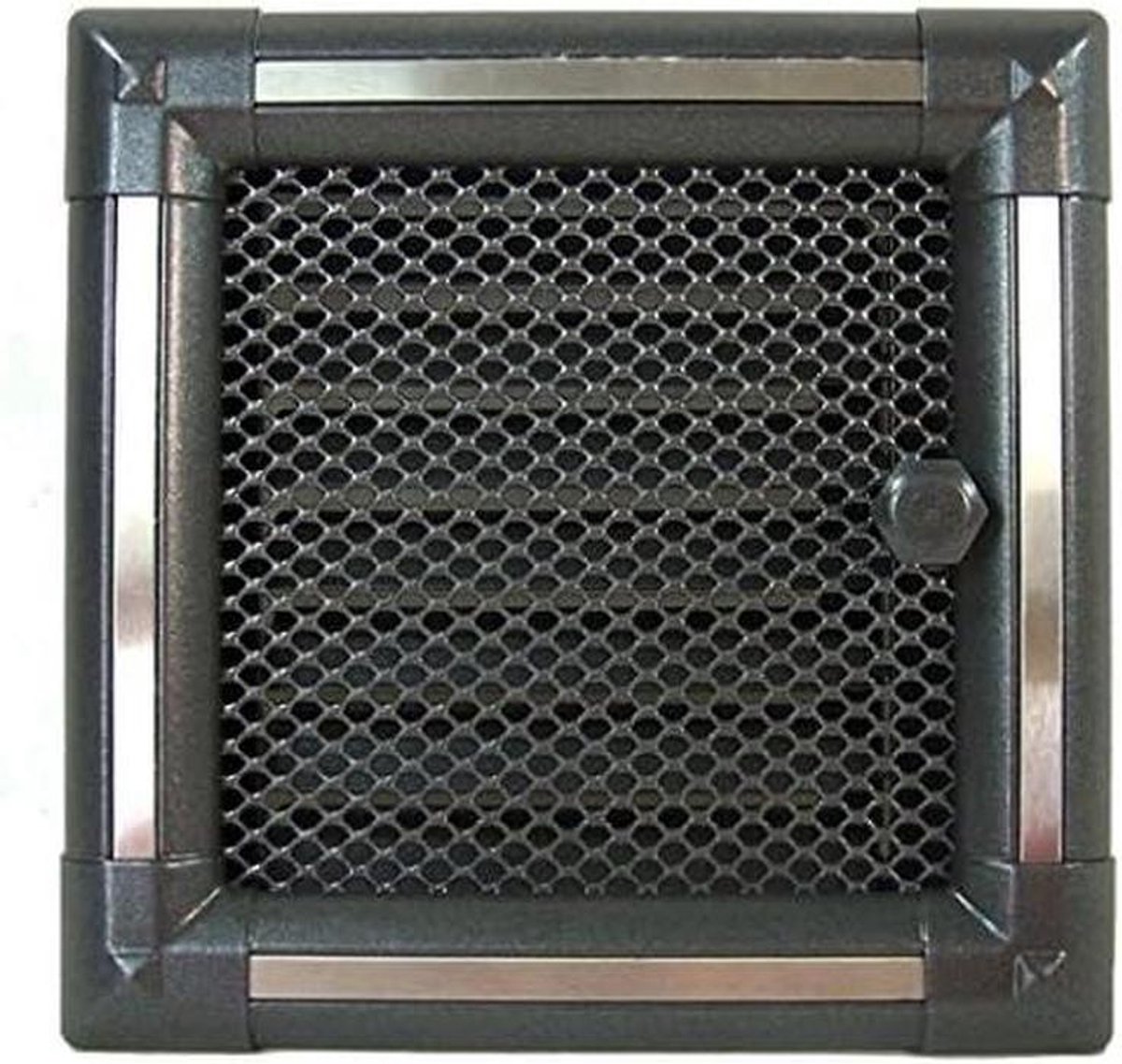 Ventilatie rooster - Afdekking opening - Kachel ventilatie - Geborsteld staal - 20 x 20 cm - Grafiet
