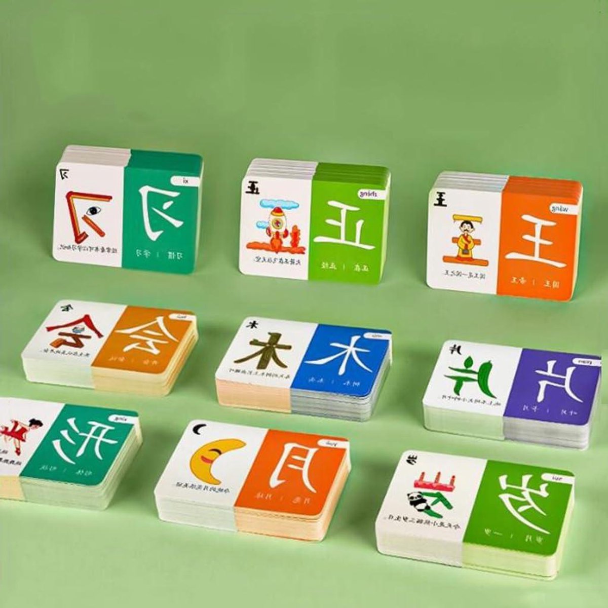 Chinese Flash Cards - Leerkaarten Chinees - Chinees Leren - Waterproof en Scheurvast - 600 Woorden - Zachte Kleuren