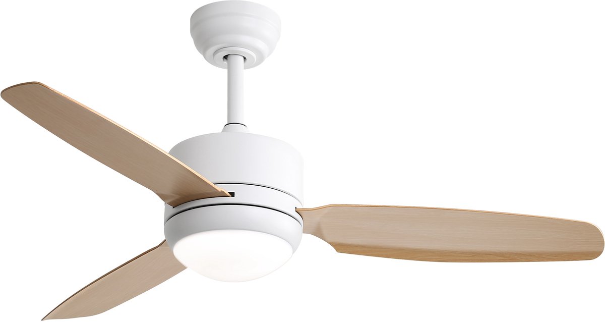 Gutent - Plafondventilator met verlichting - 117cm - 3 ABS bladen - DC motor - Met afstandsbediening - 6 snelheden - Voor slaapkamer