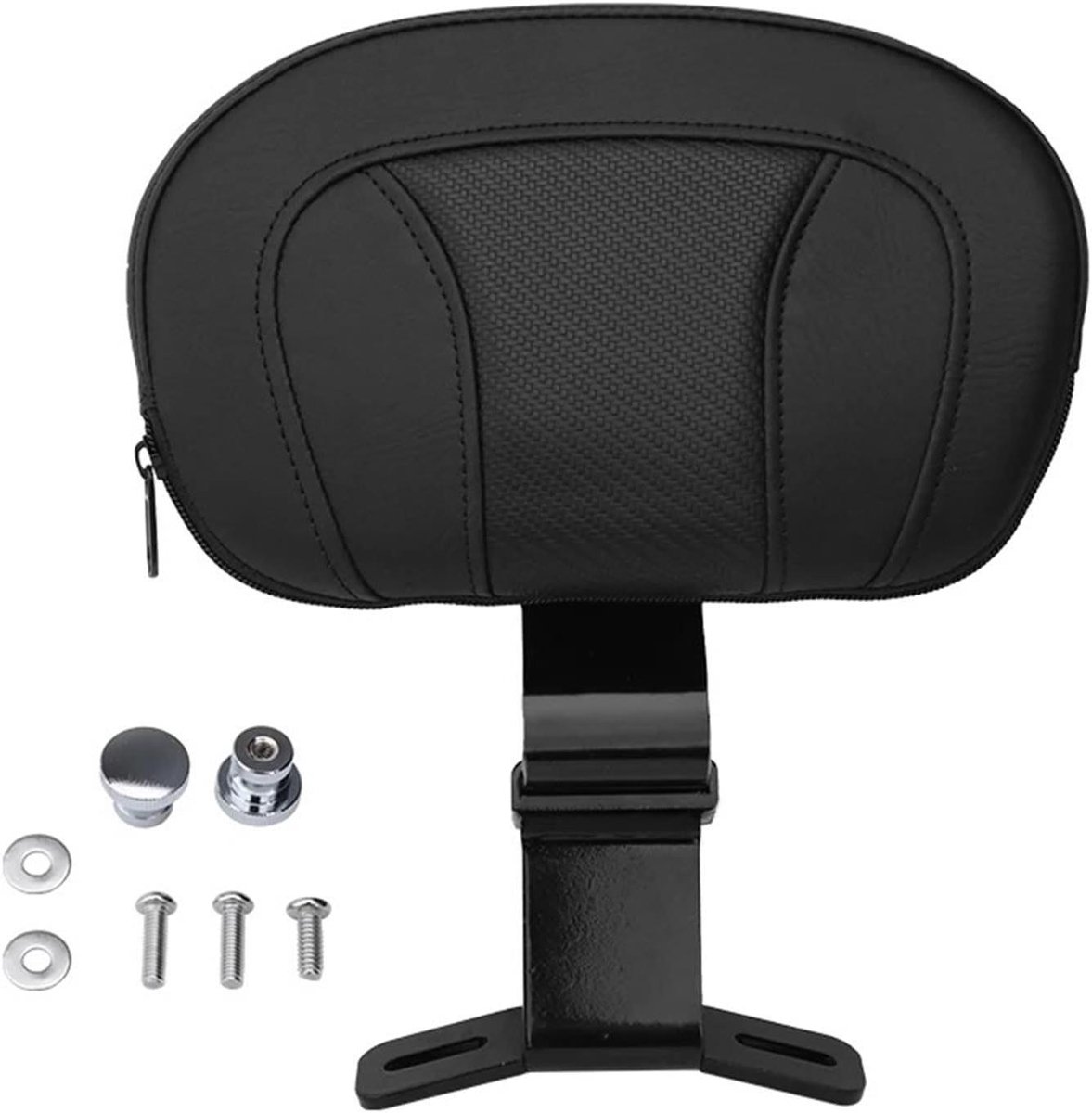 Motorfiets Rugleuning - Bagagedrager Kussen - Comfortabel Reizen - Verstelbare Hoogte - 1.5 kg - Zwart