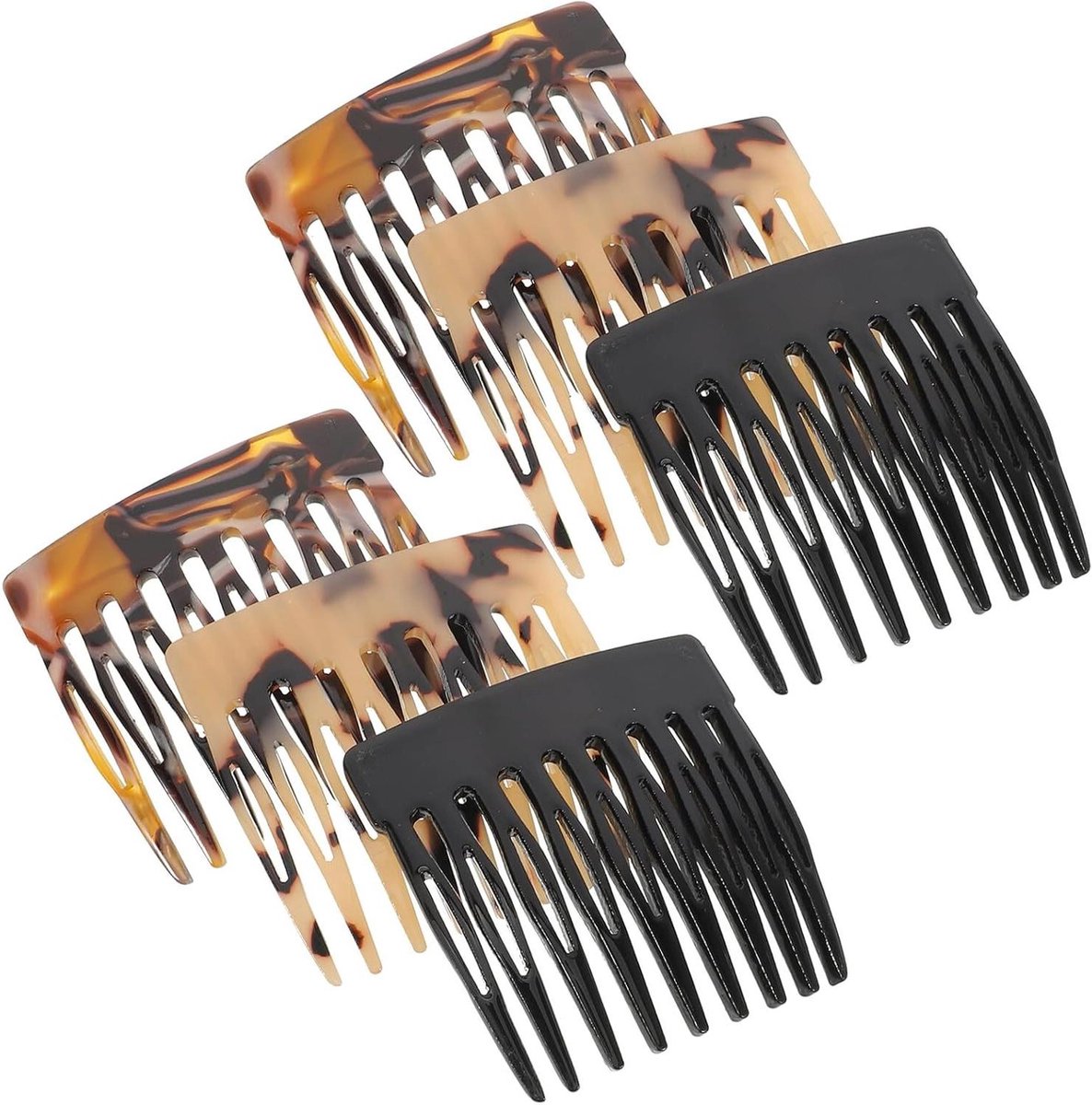 Haarkam Set - Franse Zijkam - Haar Styling - Antistatische Werking - 6 Stuks - Bruin
