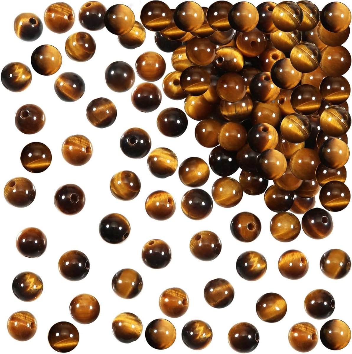 100 stuks 8mm Natuurlijke Tiger Eye Edelsteen Kralen - Ronde Losse Kralen voor Sieraden, DIY Armbanden en Kettingen