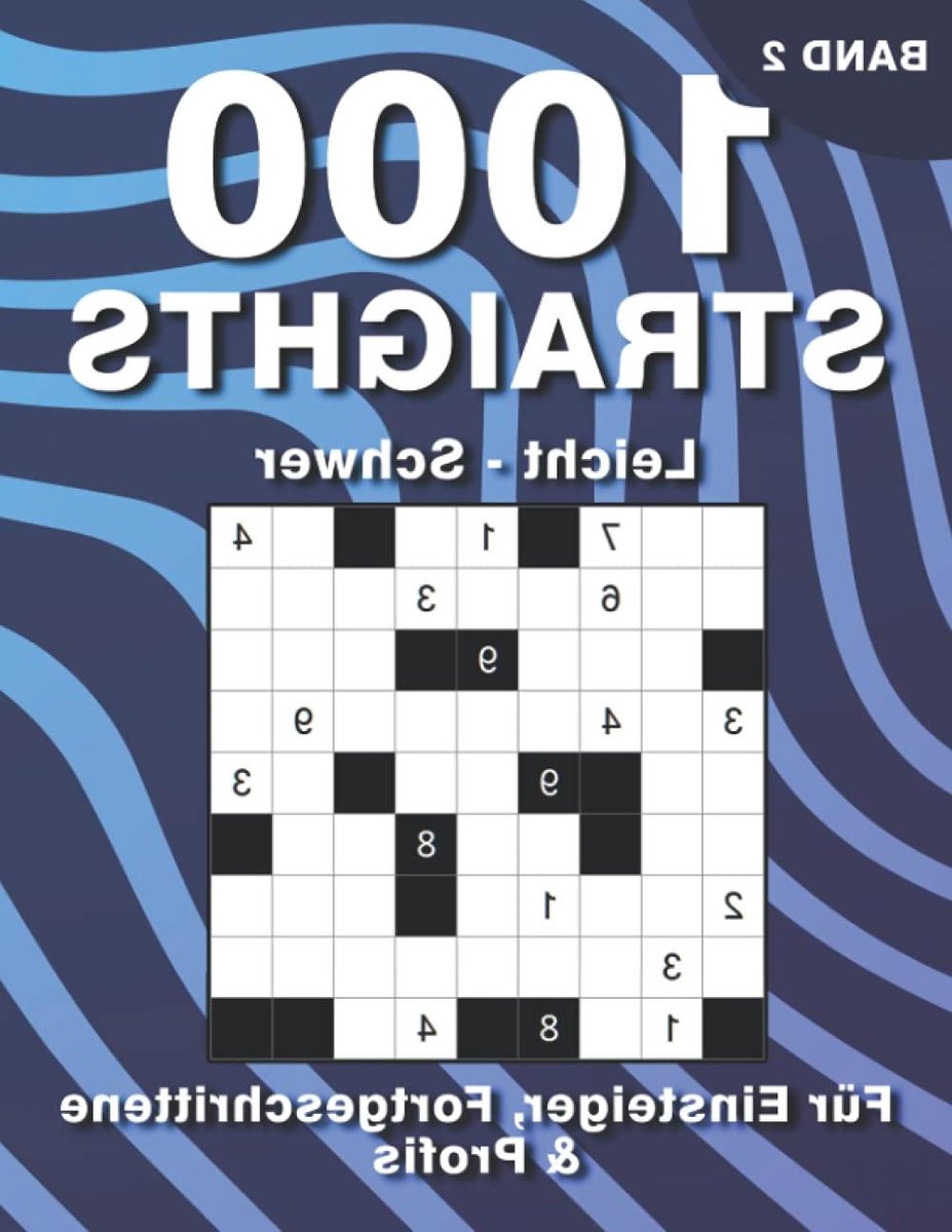 Straights Rätselheft - Logica Puzzelboek - Hersenen Trainen - 1000 Puzzels - A4 Formaat - Wit