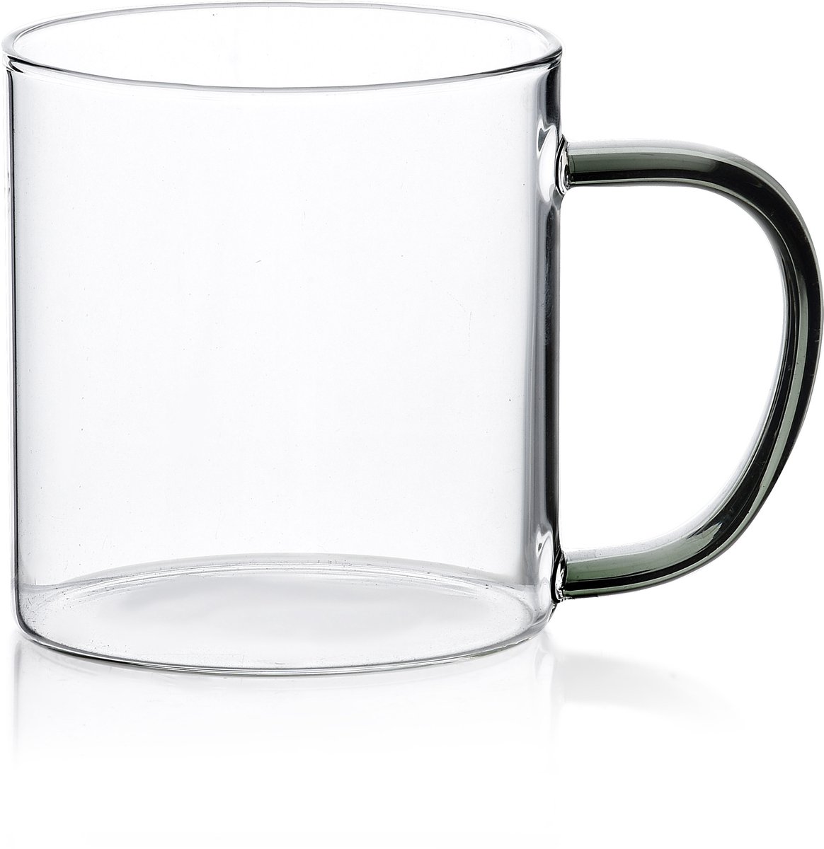 Allesken - Set van 3 koffie/thee glazen/tassen - borsilicaat met zwart oor - 420ml
