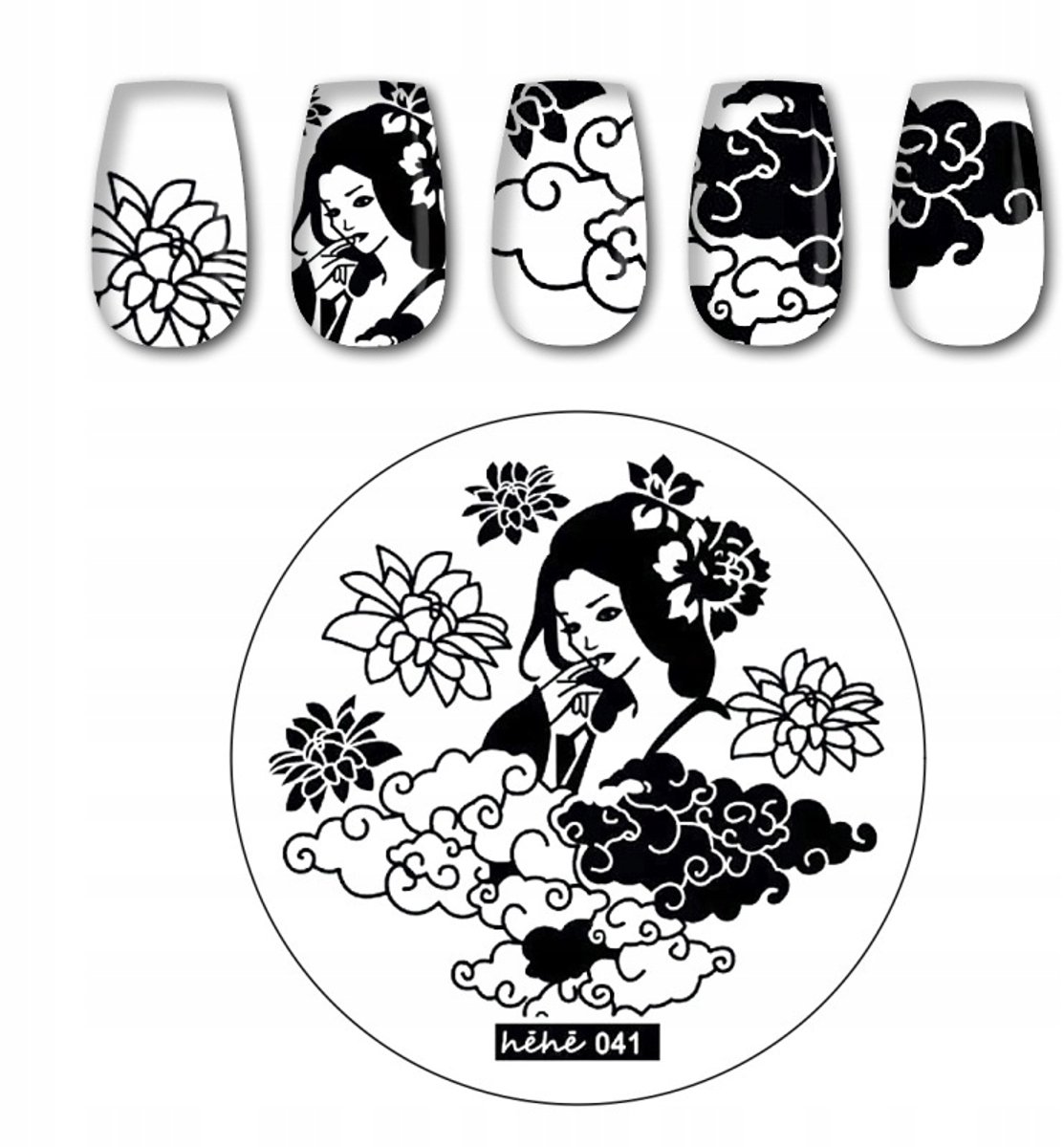 Born Pretty - Blik plaat voor Nagelstempelen - Geisha - 5,6 cm