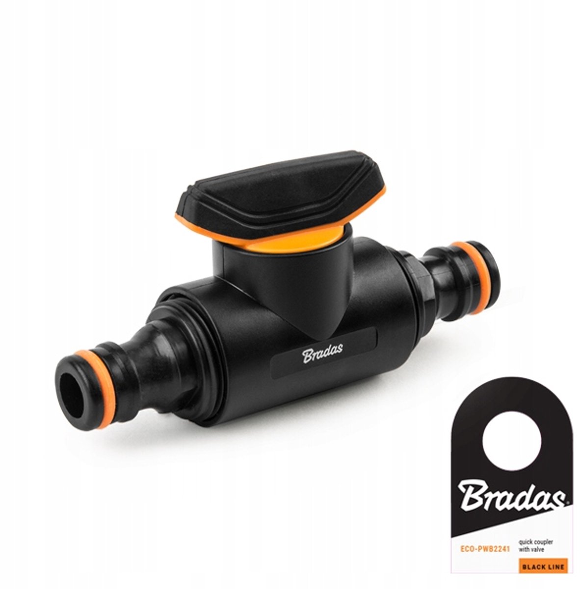 Bradas Black Line - Tuinslangkraan - Snelkoppeling Tweevoudig - Kogelklepregeling