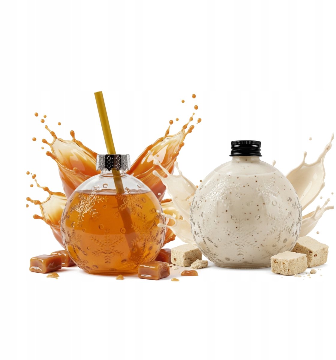 Bimberek - Glazen Fles - Kerstbal - 400ml - Feestelijke Geschenkset