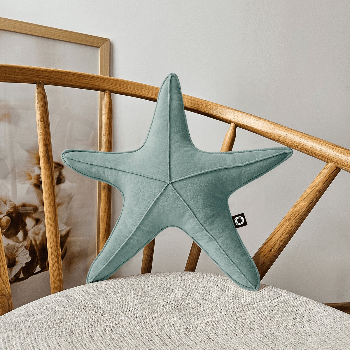 Decordruk VELVET - Sierkussen - Stervormig - Mint - Klein