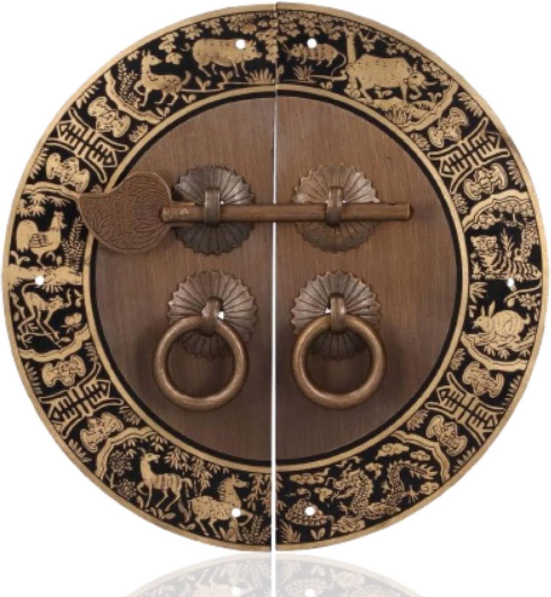 Vintage Chinese Lock met Sleutel voor Kastdecoratie, Sieradenbox en Cadeaubox - Unieke Meubelbeslag Accessoires