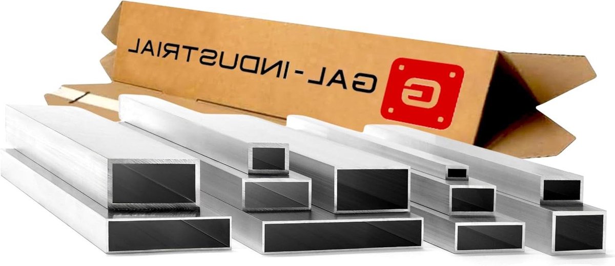 Rechthoekige Aluminium Buis - Aluminium Profiel Vierkant - Constructie Bouw - Corrosiebestendig Lichtgewicht - 250 cm - Aluminiumkleurig