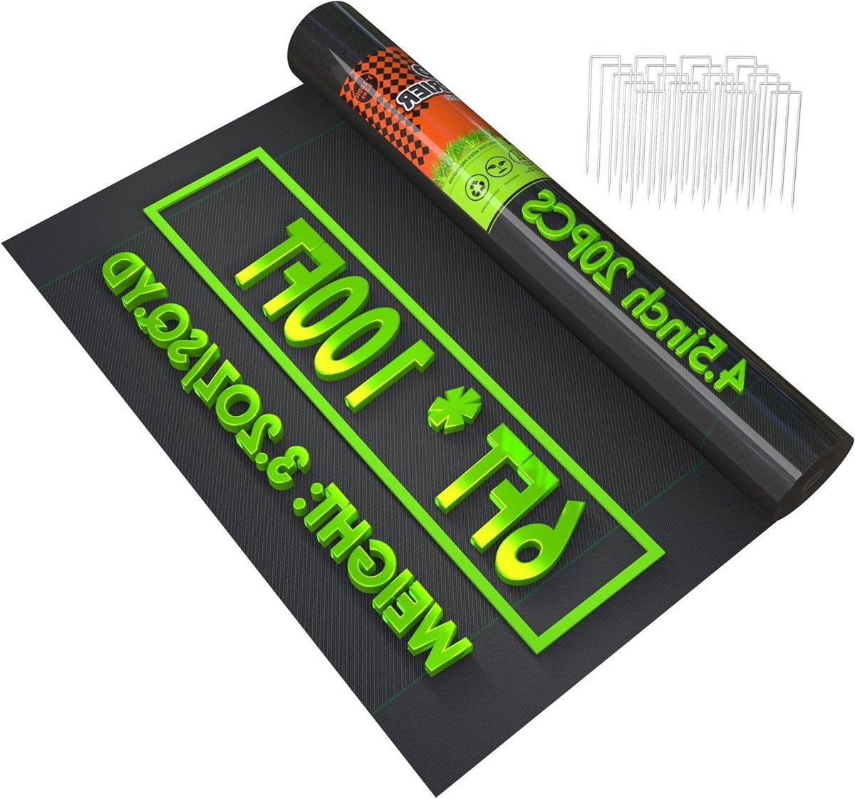 Onkruidbarrière Landschapsstof - Tuin Gronddoek Weedblock - Onkruid Voorkomen - Milieuvriendelijk Polypropyleen - 6x100FT - Zwart