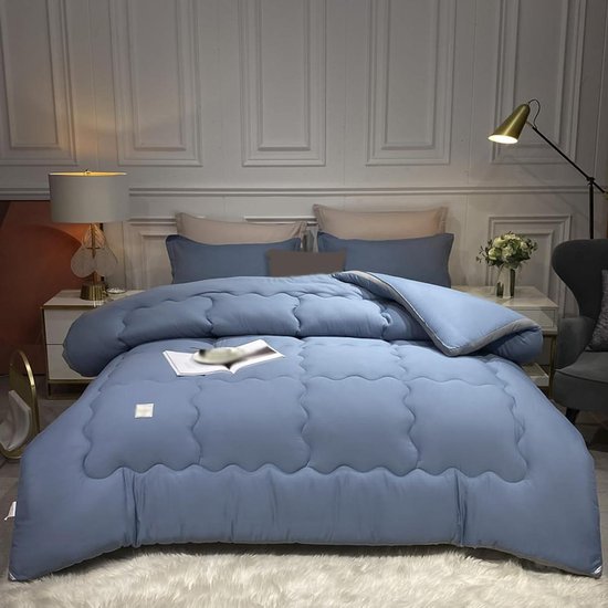 Microvezel Dekbed - Donsdeken Alle Seizoenen - Warm Slapen - Huidvriendelijke Stof - 200 x 230 cm - Blauw