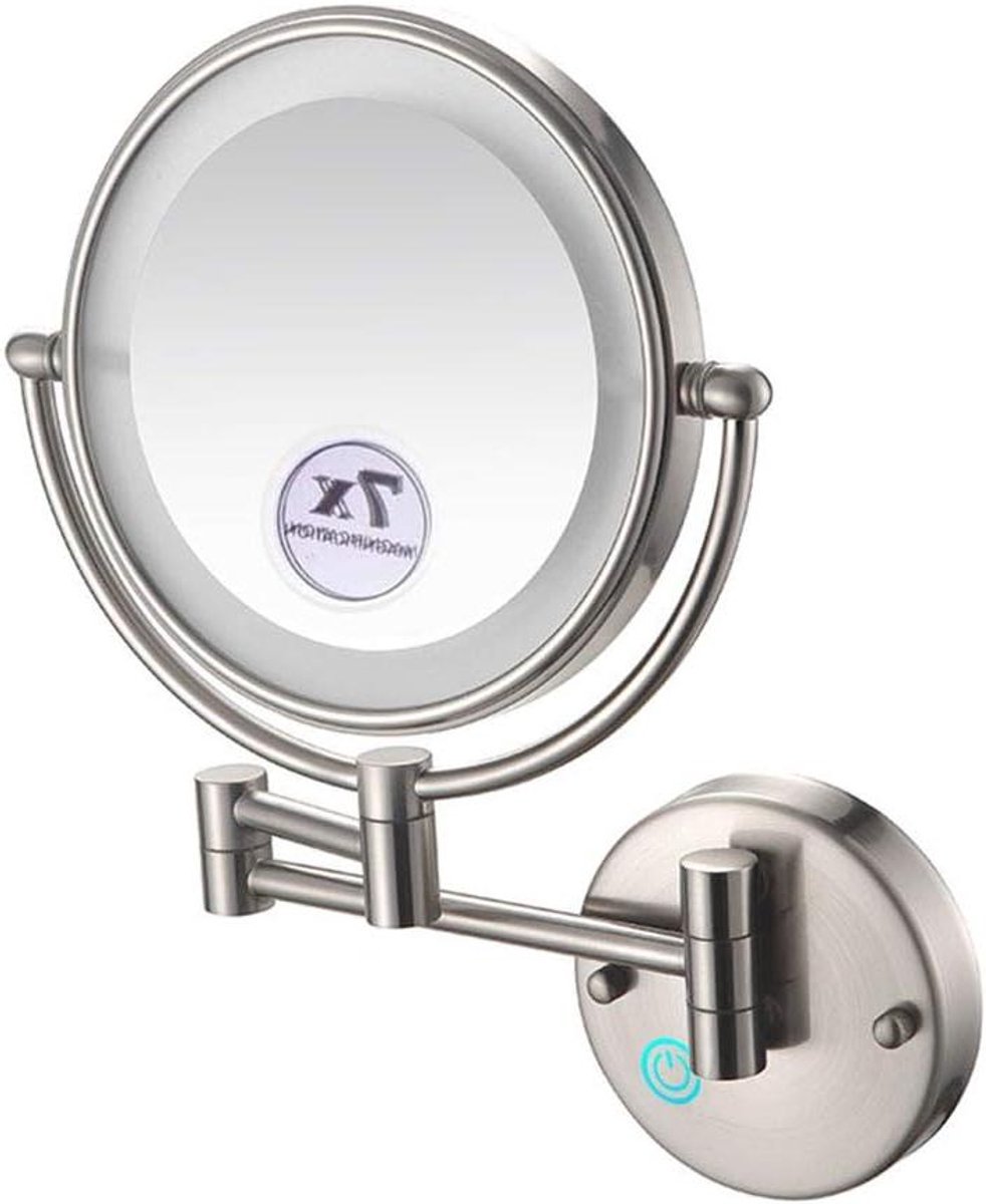 Wand Make-up Spiegel - Vergrotende Badkamerspiegel - Make-up Aanbrengen - Uitschuifbare Arm - 8 Inch Diameter - Nikkel