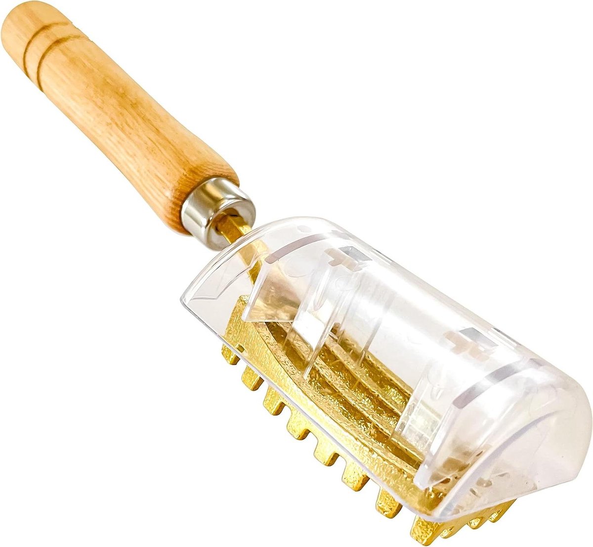 Visschraper - Vis ont schubber - Vis schoonmaken - Schubben opvangbak - 196 cm - Bruin