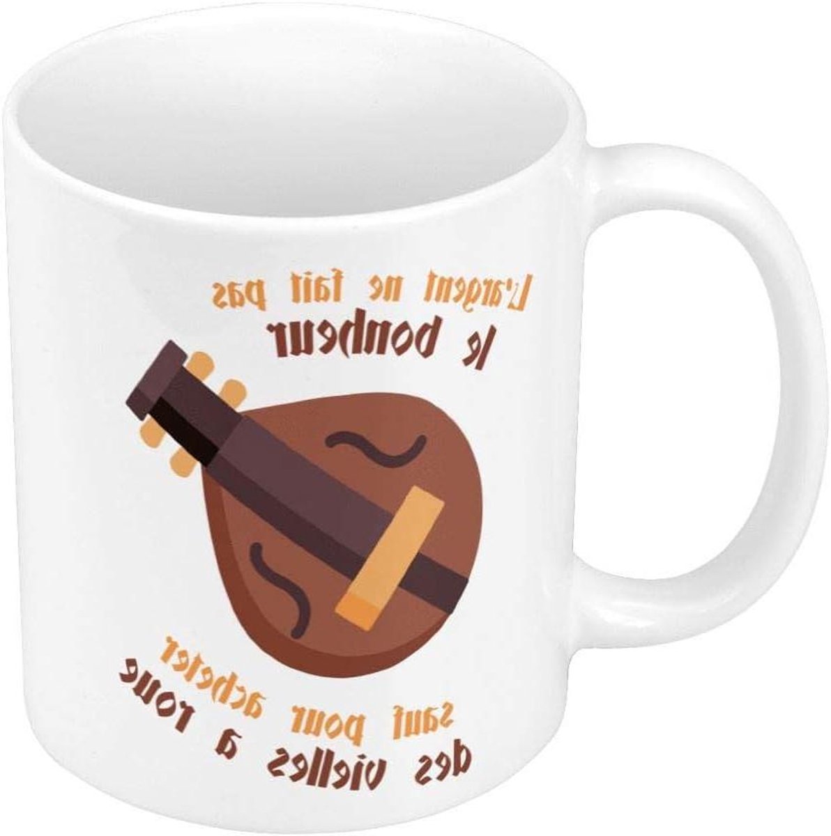 Keramische Mok - Koffiebeker Theeglas - Dagelijks Gebruik - 360 Graden Print - 325 ml - Wit