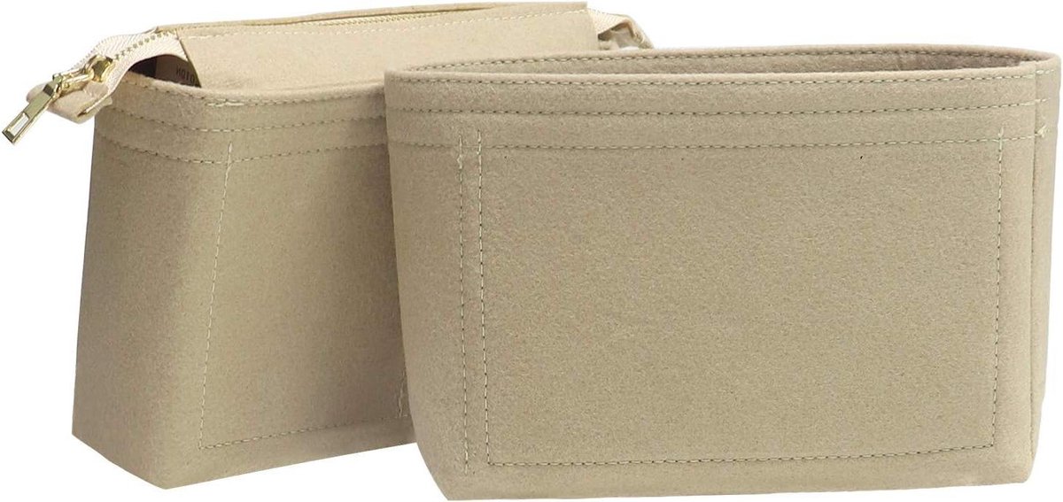 Bag Organizer - Tas Insteekvak - Tas Indelen - Deformatiebestendig - 23 x 14 x 7 cm - Beige