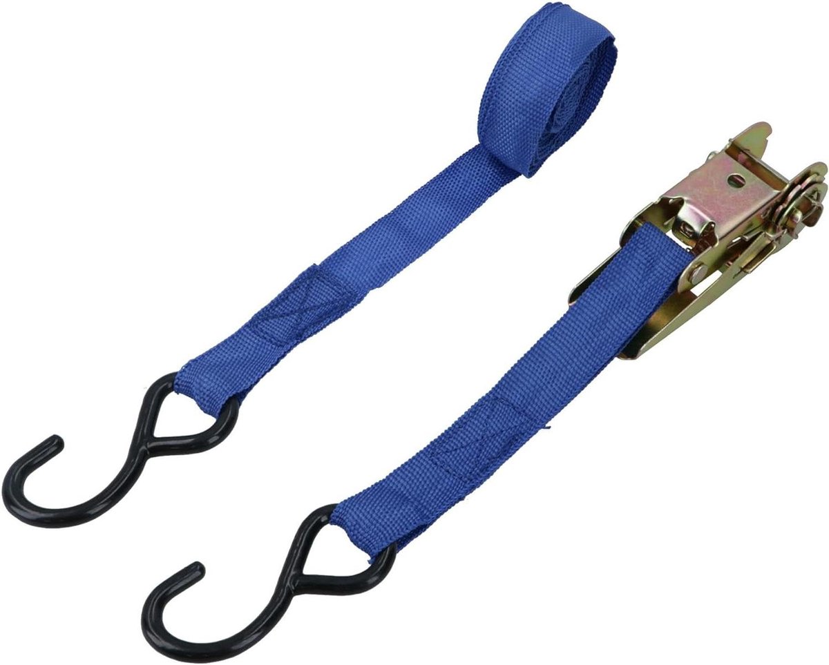 Spanband met Ratel - Sjorband Vastzetband - Vracht Vervoeren - Dubbele S-Haak - 1 inch x 15 voet - Variabel