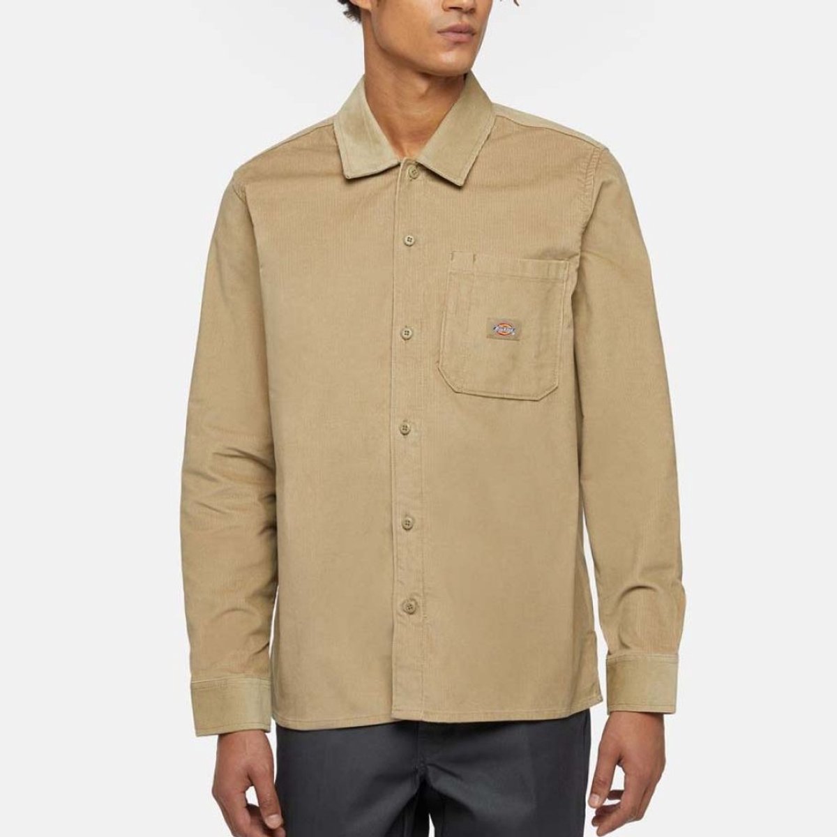Dickies Corduroy Overhemd Met Lange Mouwen L Man Creme