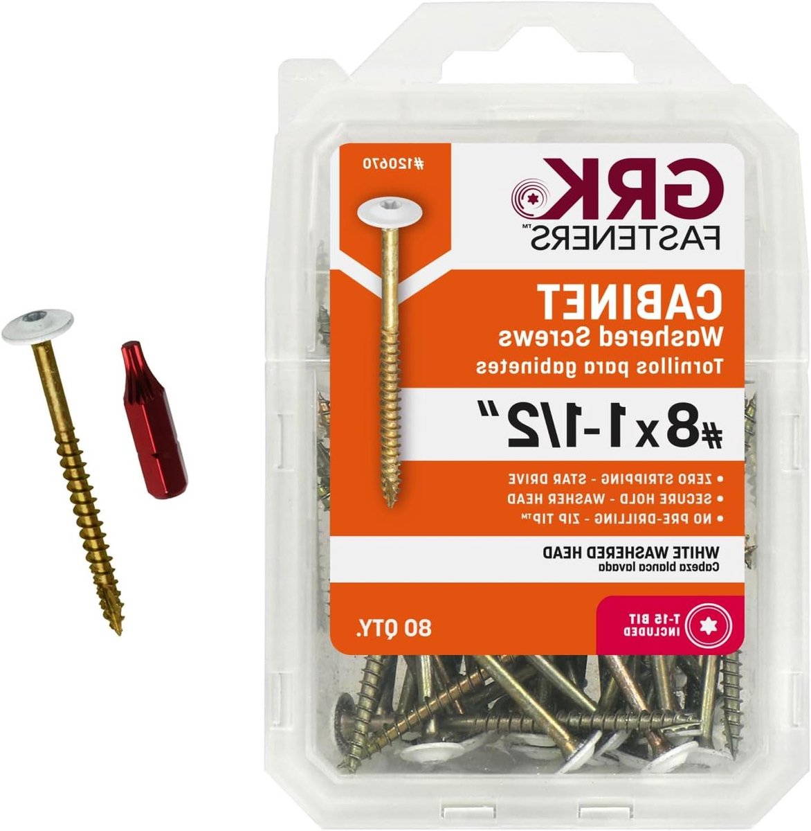 Kastschroeven - Witte schroeven - Meubelmontage - Verzonken Star-aandrijving - 1-1/2 inch - Wit